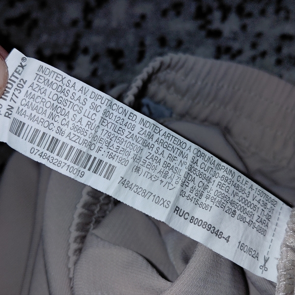 Zara High Waisted Beige Drawstring Pajama Style Ankle Pants XS - Picture 10 of 15